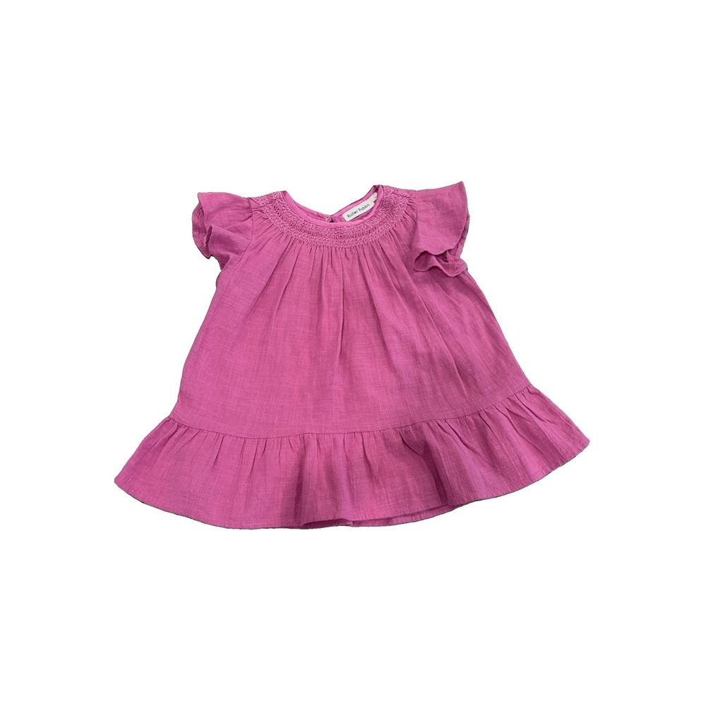 Roller Rabbit Girl's Tunic Purple Embroidered Ruffle New Without Tag 100% Cotton